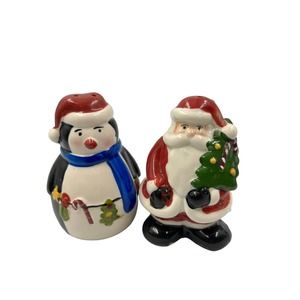 Christmas Santa and Penguin salt and pepper shakers